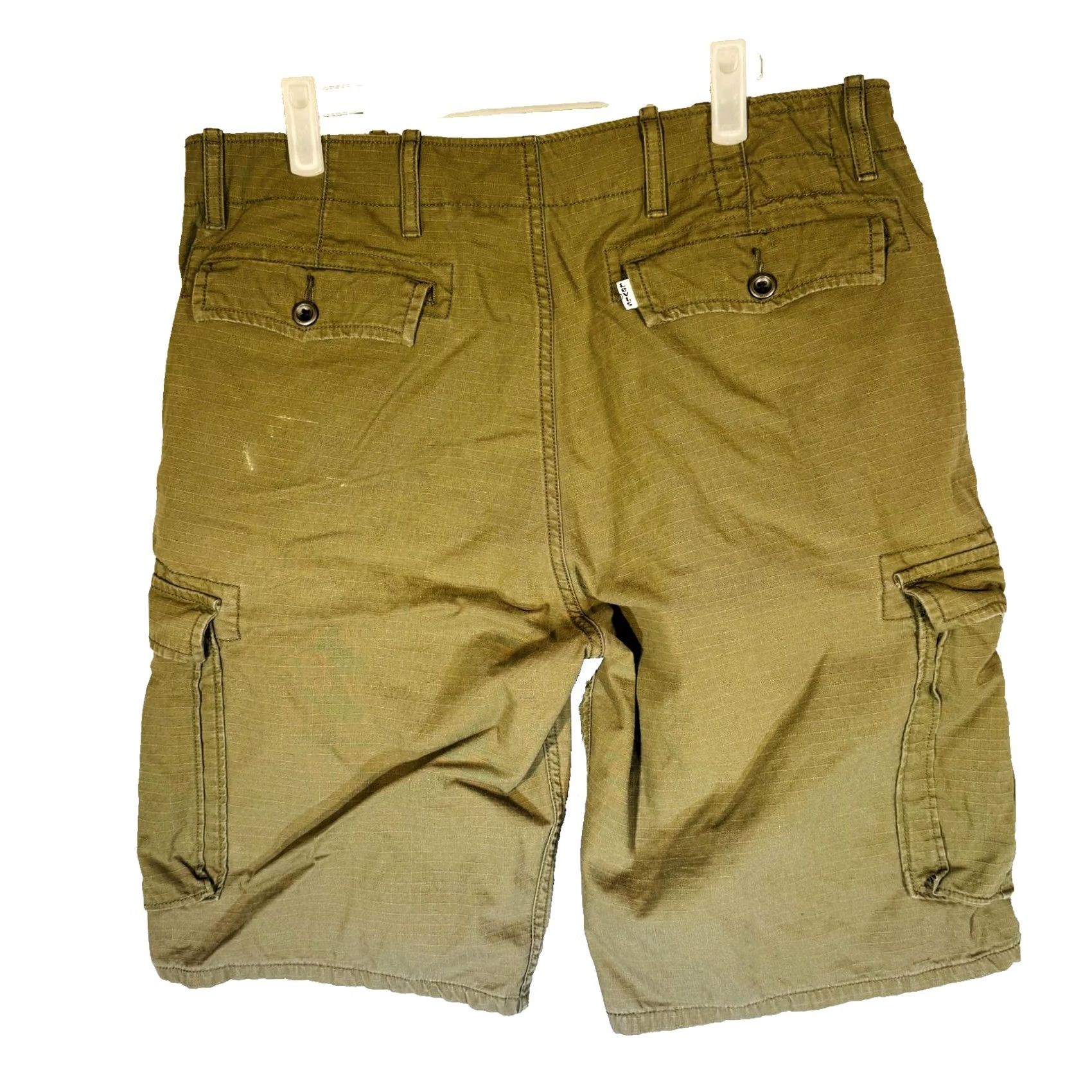 Levi's VINTAGE Levis S40196 Cargo Shorts Womens W33 Green Twill 100% Cotton Cargo Pockets Size 24" / US 00 / IT 34 - 6 Thumbnail