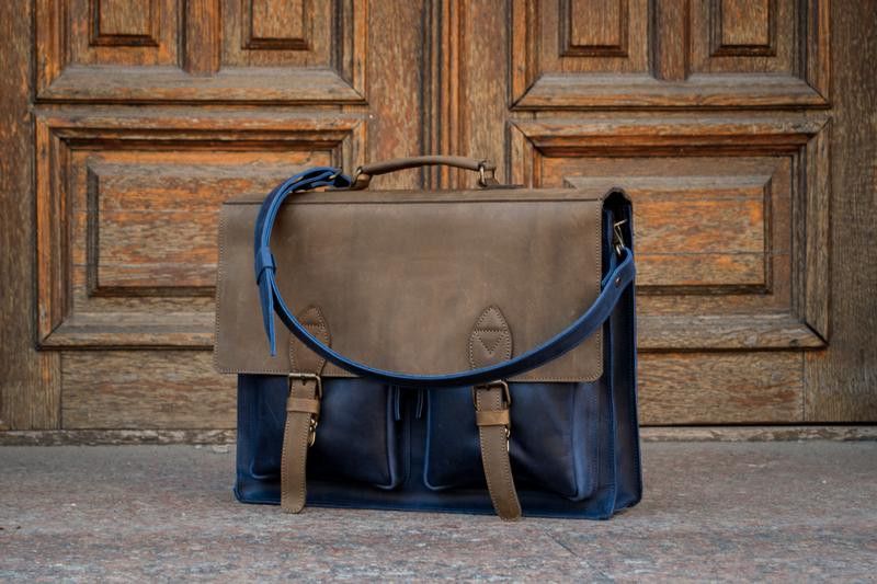 Handmade Leather business men's briefcase Size ONE SIZE - 5 Thumbnail