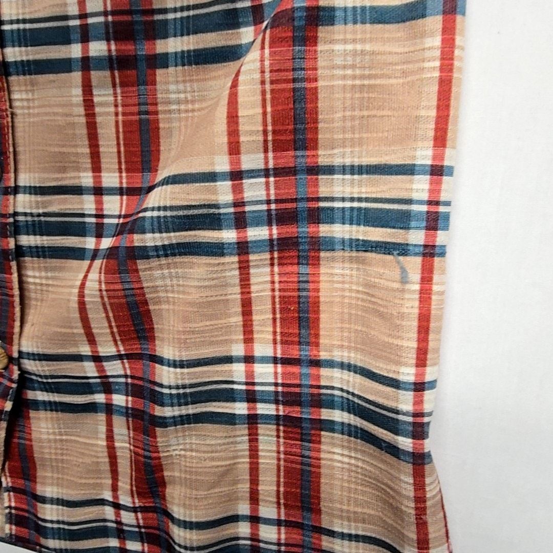 Vintage Vintage Plaid Button-Up Beige Red Blue Checkered Small Shirt Size S / US 4 / IT 40 - 7 Thumbnail