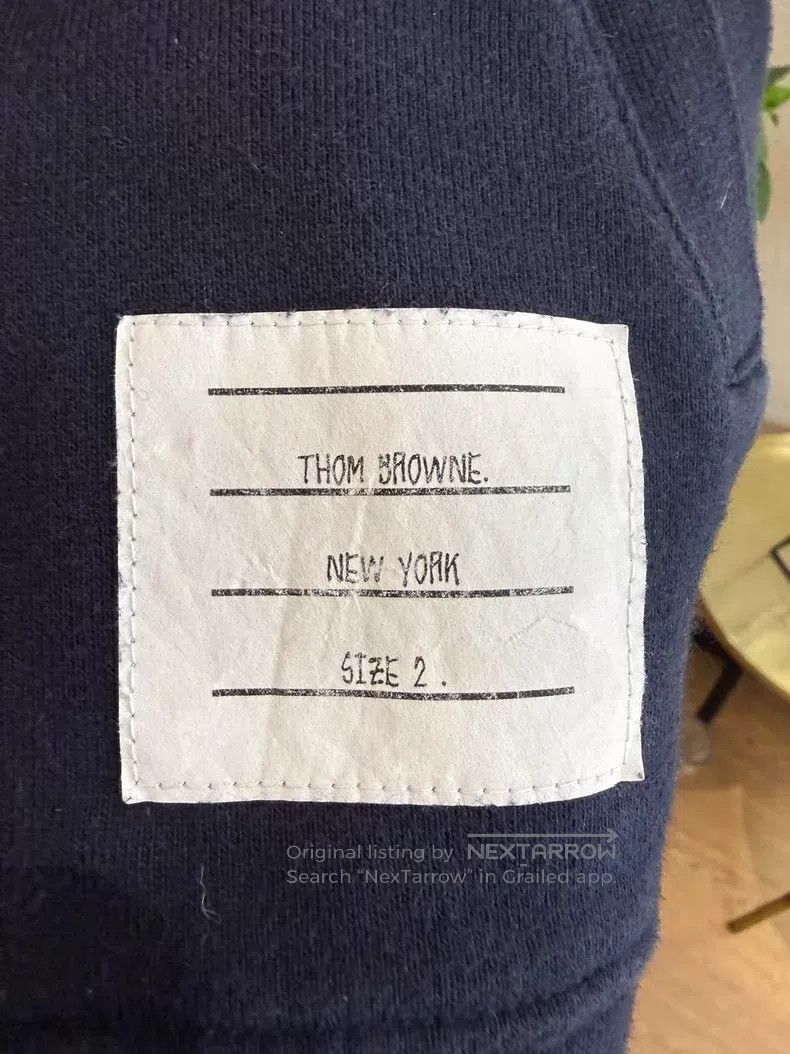 Thom Browne Thom Browne Navy Blue Four-Stripe Zip-Up Hoodie Size US S / EU 44-46 / 1 - 4 Thumbnail