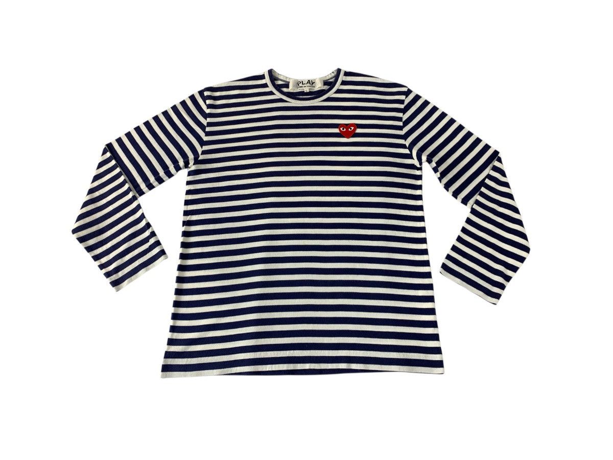 Comme des Garcons PLAY Comme Des Garcon Play Striped Longsleeve Tee Tshirt Size M / US 6-8 / IT 42-44 - 1 Thumbnail