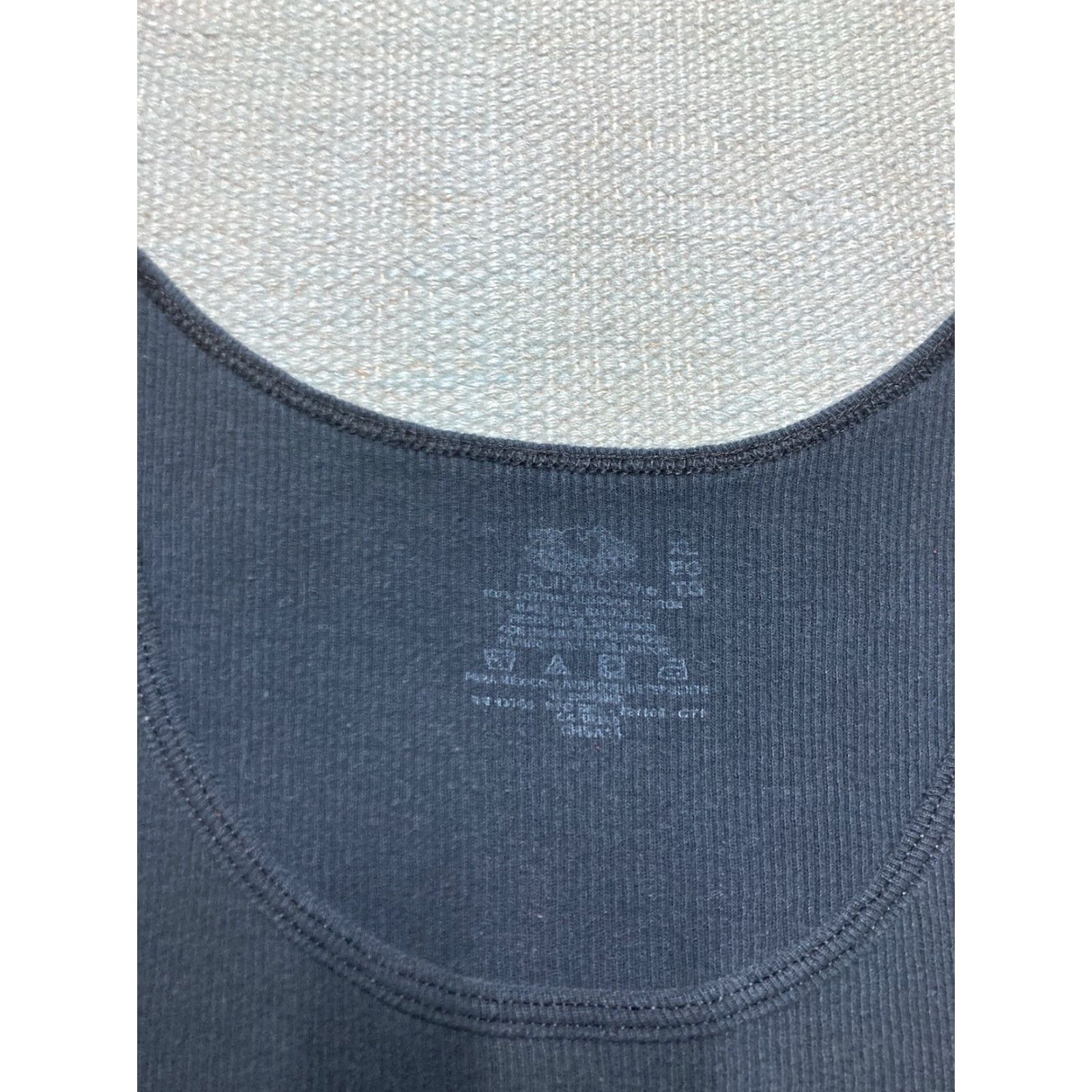 Fruit Of The Loom VINTAGE Fruit of the Loom ribbed tank top beater shirt black goth grunge soft cotton XL shirt Mens Size US XL / EU 56 / 4 - 3 Thumbnail