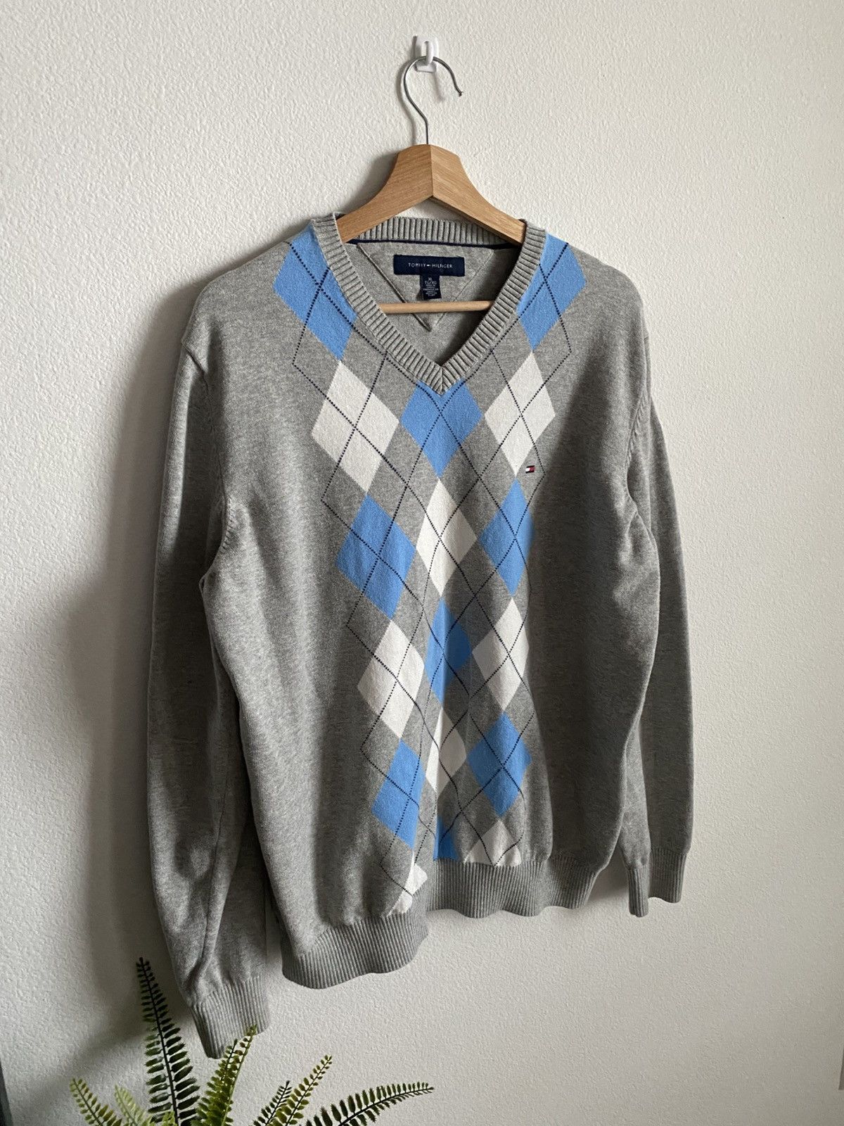 Tommy Hilfiger Tommy Hilfiger Argyle Sweater Size US XL / EU 56 / 4 - 2 Thumbnail