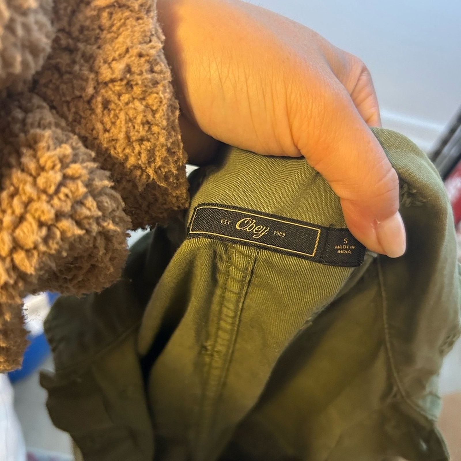 Obey Obey Olive Green Embroidered Utility Romper Size 27" / US 4 / IT 40 - 4 Thumbnail