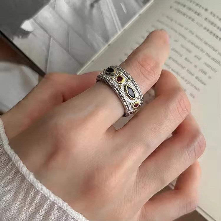Vintage Red Zircon Ring Resizeable Size ONE SIZE - 2 Thumbnail