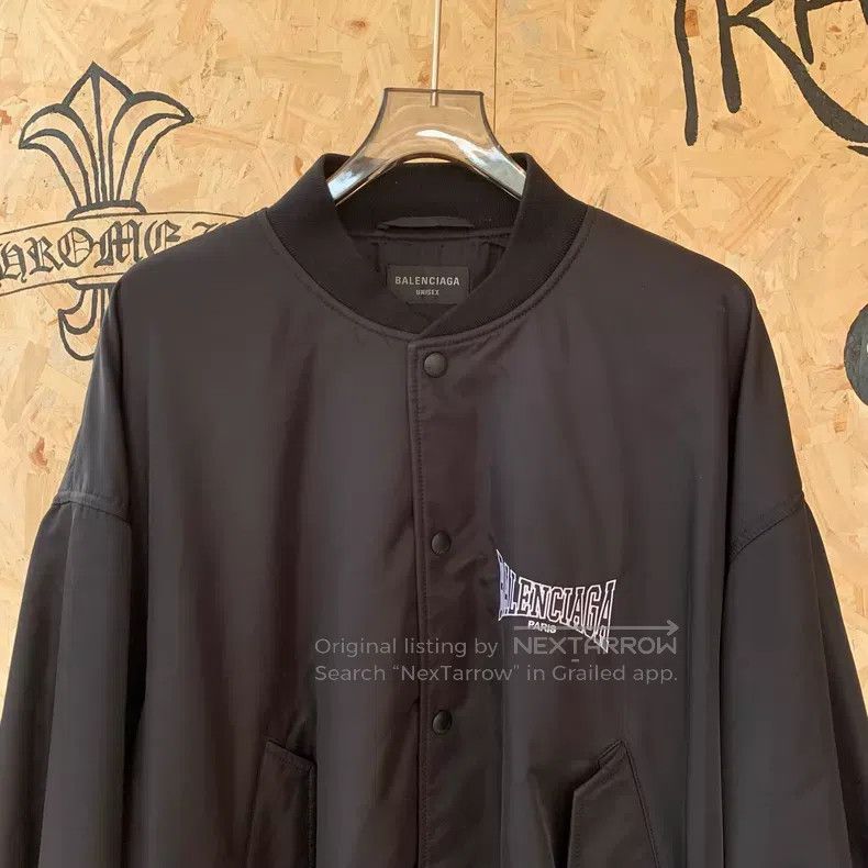 Balenciaga Balenciaga Embroidered Letter Print Baseball Jacket Size US L / EU 52-54 / 3 - 3 Thumbnail