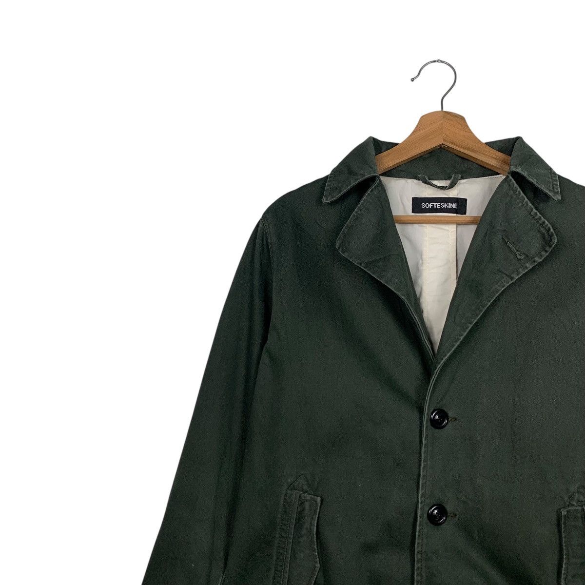 Vintage 90’s SOFTESKINE Olive Green Casual Jacket #2652-C119 Size US S / EU 44-46 / 1 - 5 Thumbnail