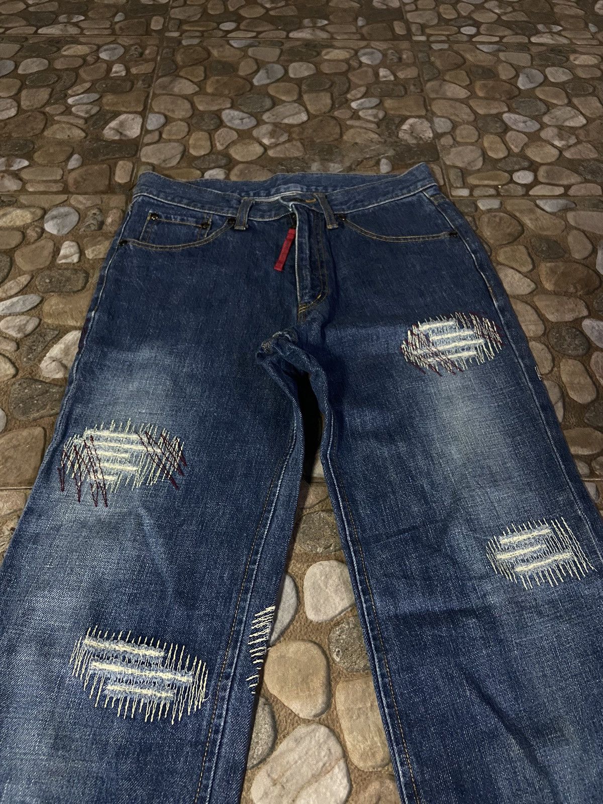 Hysteric Glamour × Japanese Brand 💥 RARE 💥 201295 home DITSETRESSED denim pants Size US 28 / EU 44 - 4 Thumbnail