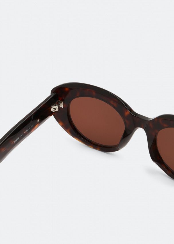 Balenciaga o1in1g1024 Size : OS / Rive Gauche Round Sunglasses in Brown Size ONE SIZE - 4 Thumbnail
