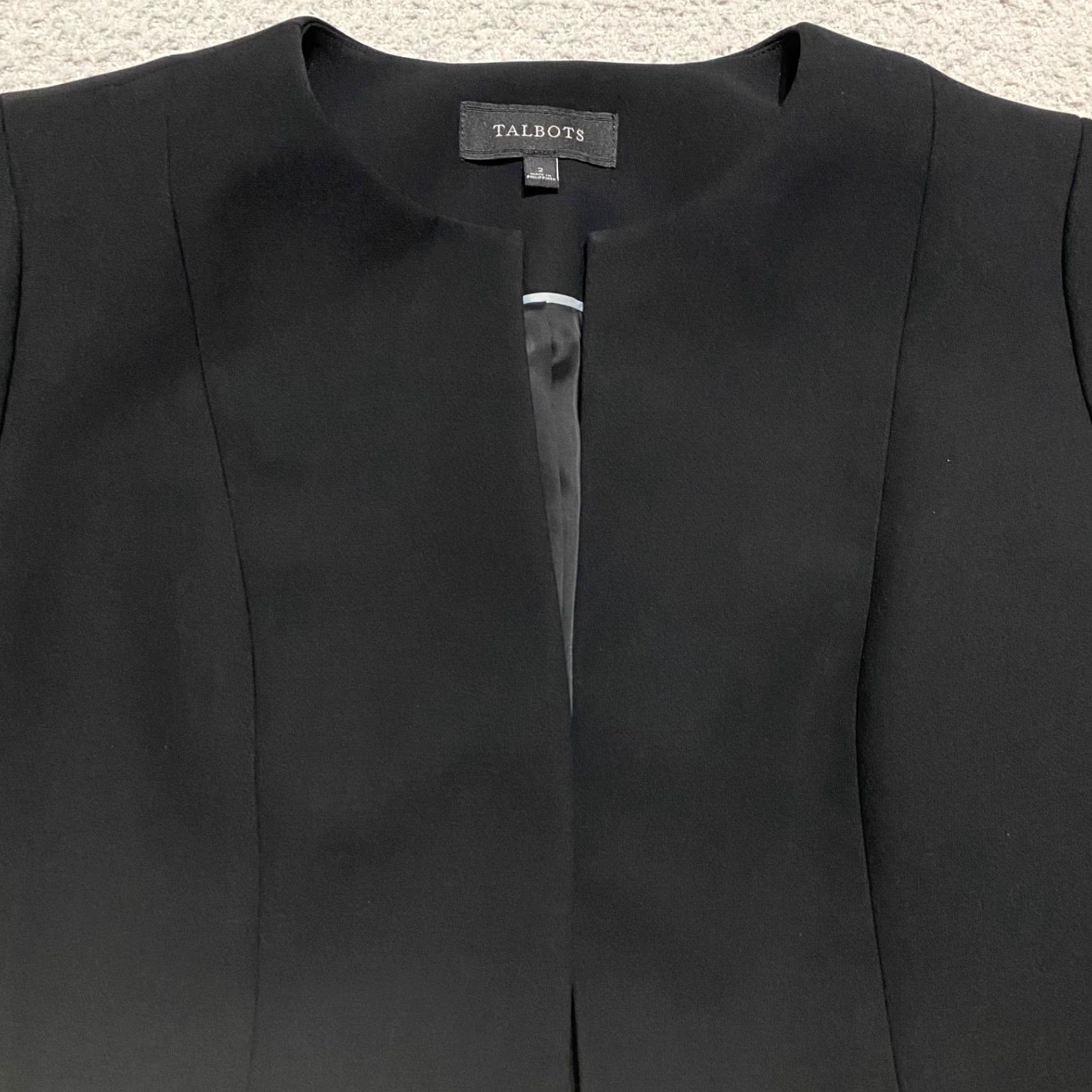 Talbots Talbots Blazer Woman Regular Size 2 Black Lined Short Jacket Pockets Classic Preppy Vintage: No Size XS / US 0-2 / IT 36-38 - 5 Thumbnail