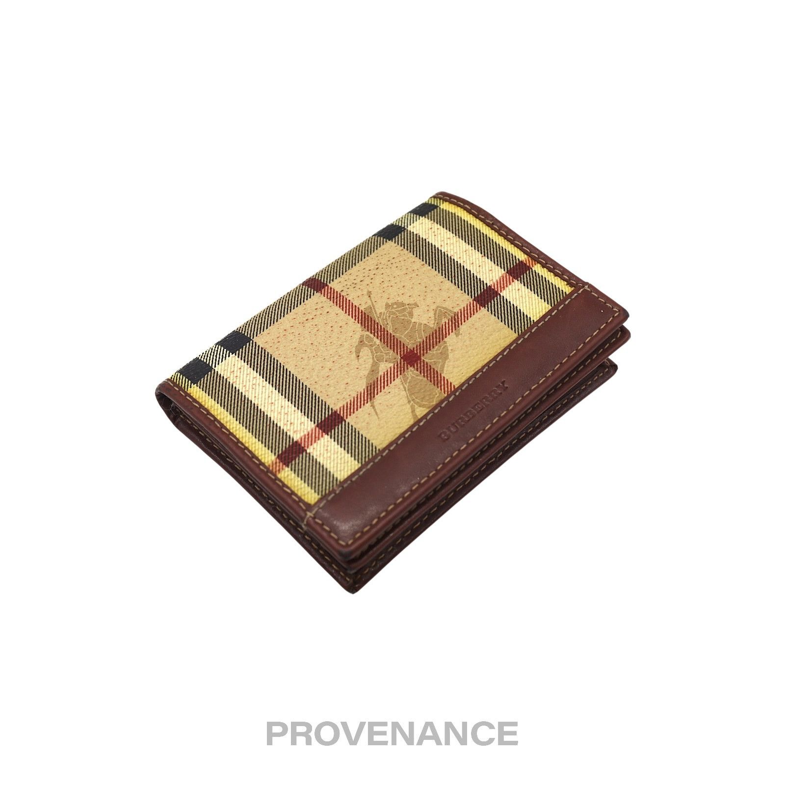 Burberry 🔴 Burberry Pocket Organizer Wallet - Haymarket Check Brown Size ONE SIZE - 4 Thumbnail