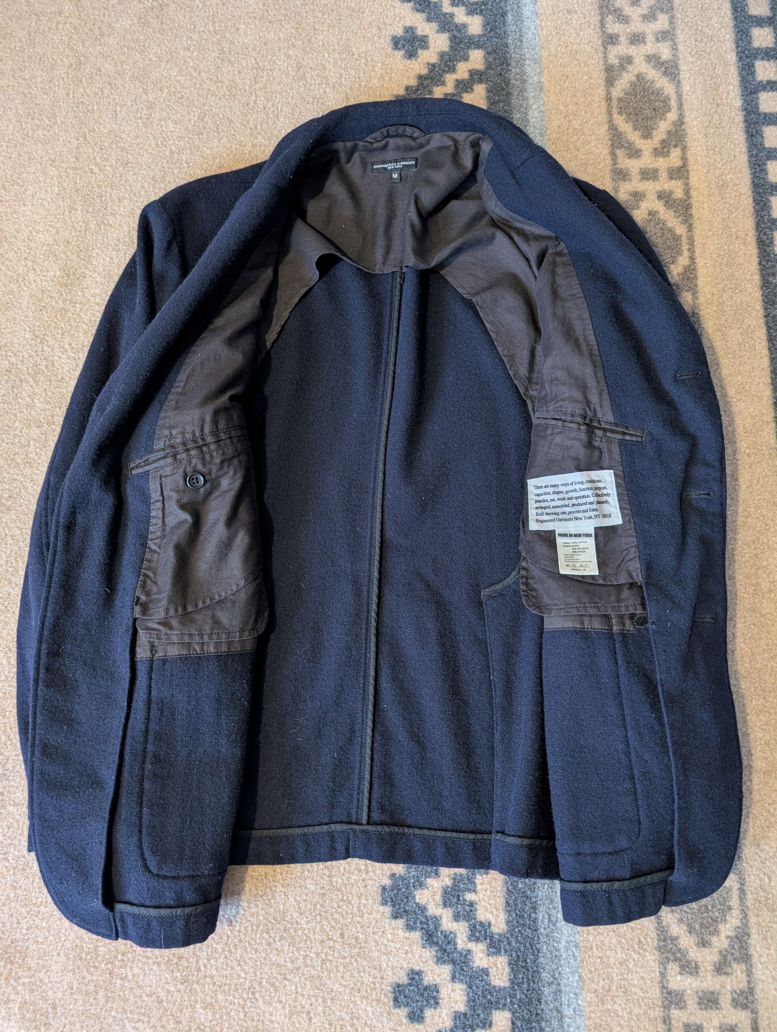Engineered Garments 13oz Wool Flannel Baker Jacket Navy Blue Medium Size US M / EU 48-50 / 2 - 6 Thumbnail