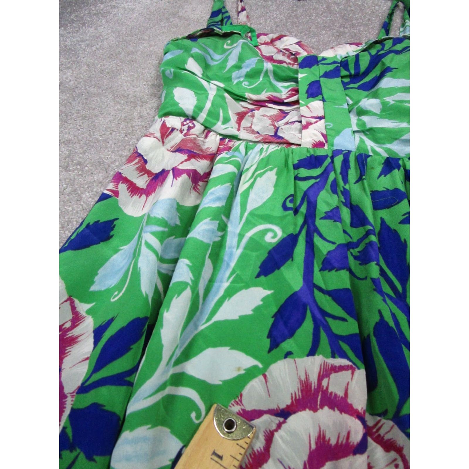 Soeur Moulinette Soeurs Dress Womens 6 Green Blue Red Floral Halter Silk Blouson Size M / US 6-8 / IT 42-44 - 5 Thumbnail