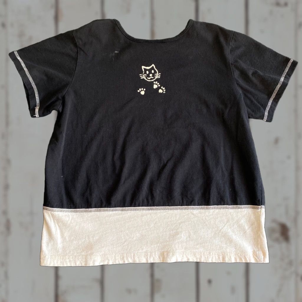 Vintage VINTAGE Cover Charge Cat Lady Blouse Short Sleeve Round Neck Black S Womens Embroidered USA Cats Animals Blouse Womens Size S Vintage Size S / US 4 / IT 40 - 1 Thumbnail