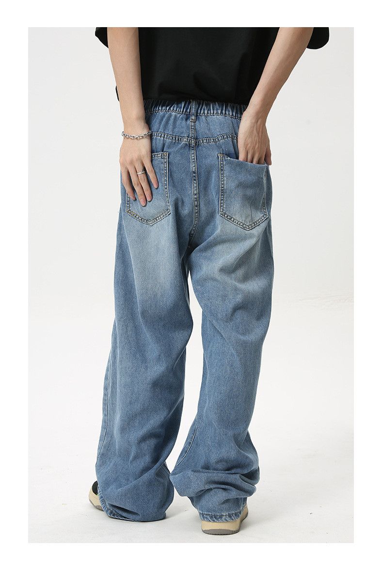Japanese Brand × Jean Loose straight elastic waist casual jeans Size US 32 / EU 48 - 3 Thumbnail