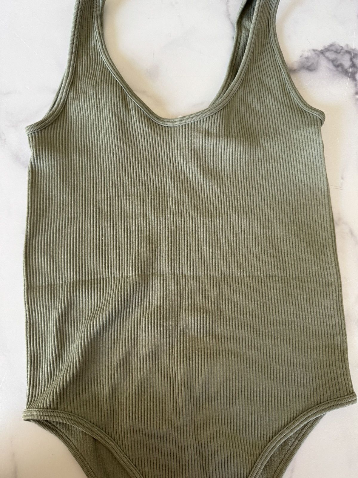 Zara Zara women’s S-M sage green ribbed tank top bodysuit summer Size M / US 6-8 / IT 42-44 - 1 Thumbnail