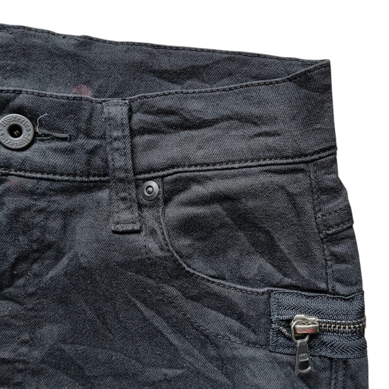 Hysteric Glamour Hysteric Glamour Distressed Zipper Studded Black Biker Jeans Size 23" - 4 Thumbnail
