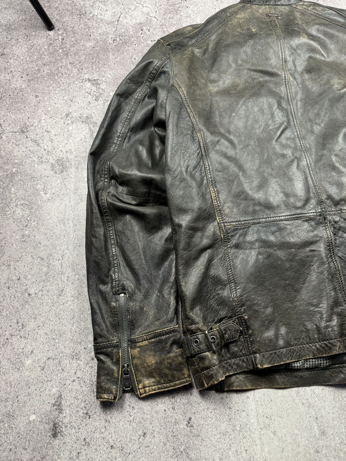 Vintage Crazy Vintage Punk Distressed Leather Jacket Japan Y2K Style Size US L / EU 52-54 / 3 - 9 Thumbnail