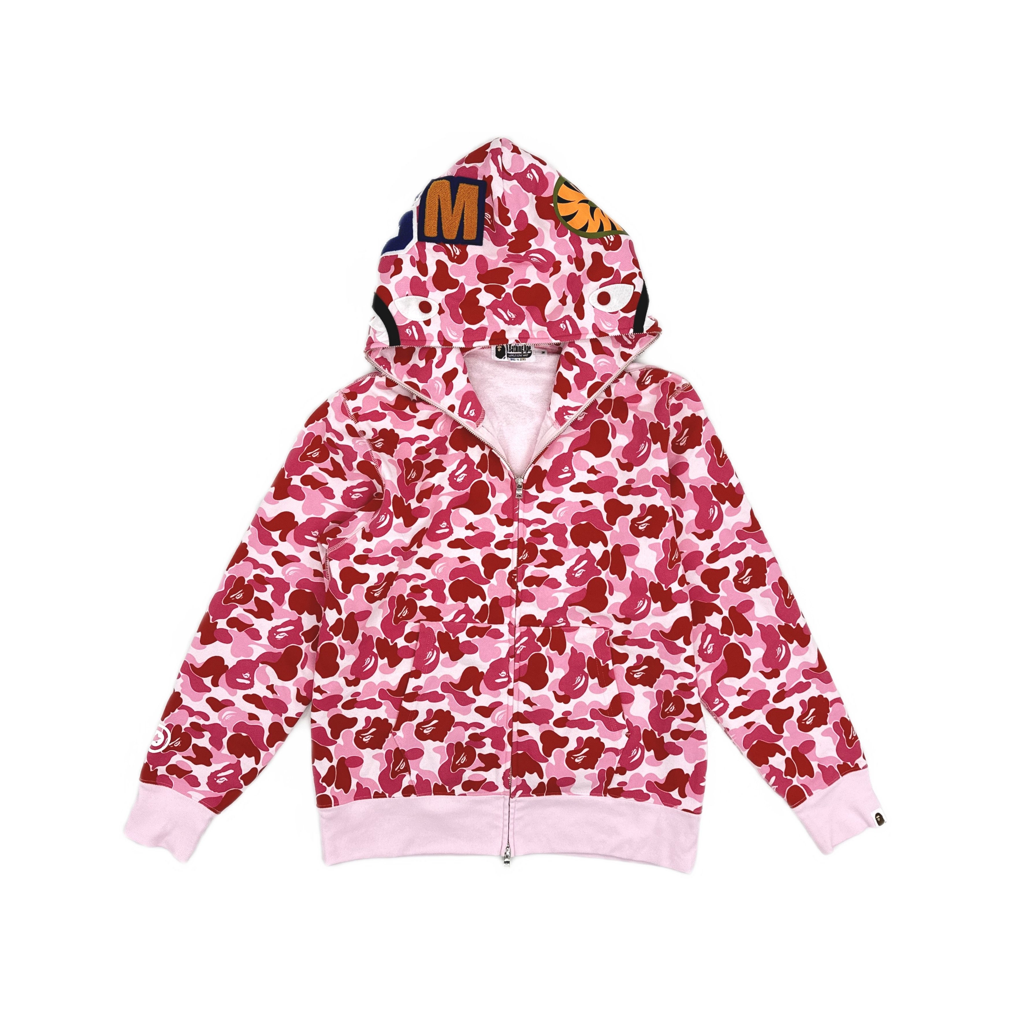 Bape A Bathing Ape Pink Camo Shark Hoodie Size M Size US M / EU 48-50 / 2 - 1 Thumbnail