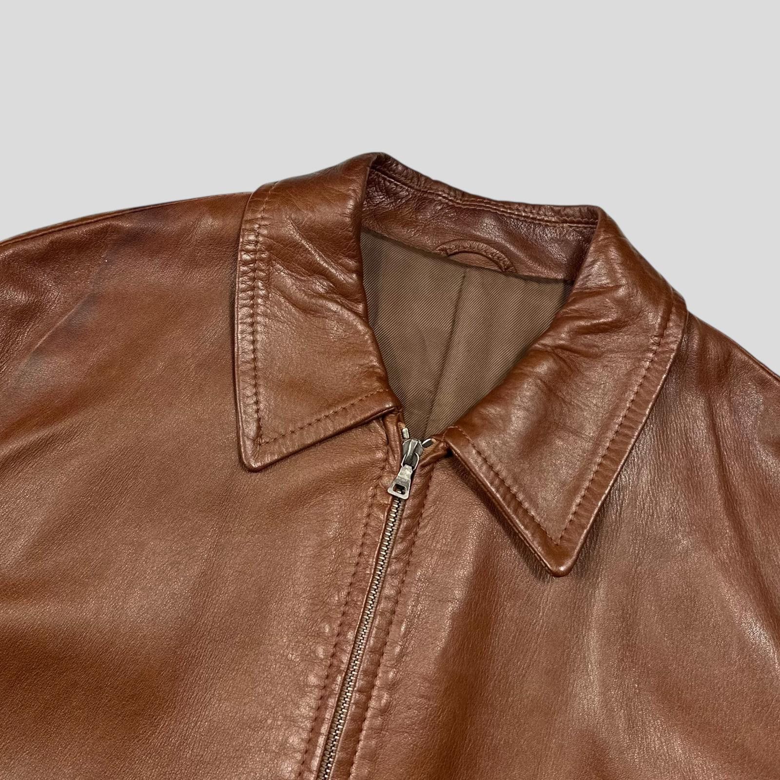 Prada Prada Milano FW98 Whiskey Leather Lined Zip Work Jacket IT50 Size US L / EU 52-54 / 3 - 6 Thumbnail