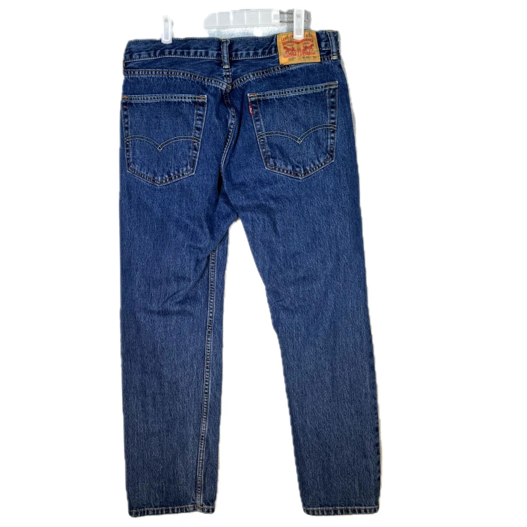 Levi's Levi’s 505 Jeans Straight Leg Blue Denim Stretch Mid-Rise 36 x 30 Men’s Size US 36 / EU 52 - 2 Thumbnail