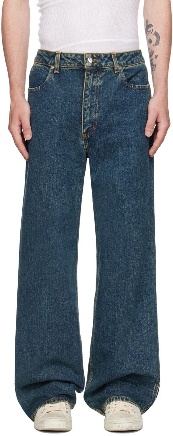 Eckhaus Latta New Blue Wide Leg Jeans 34 Size US 34 / EU 50 - 3 Thumbnail