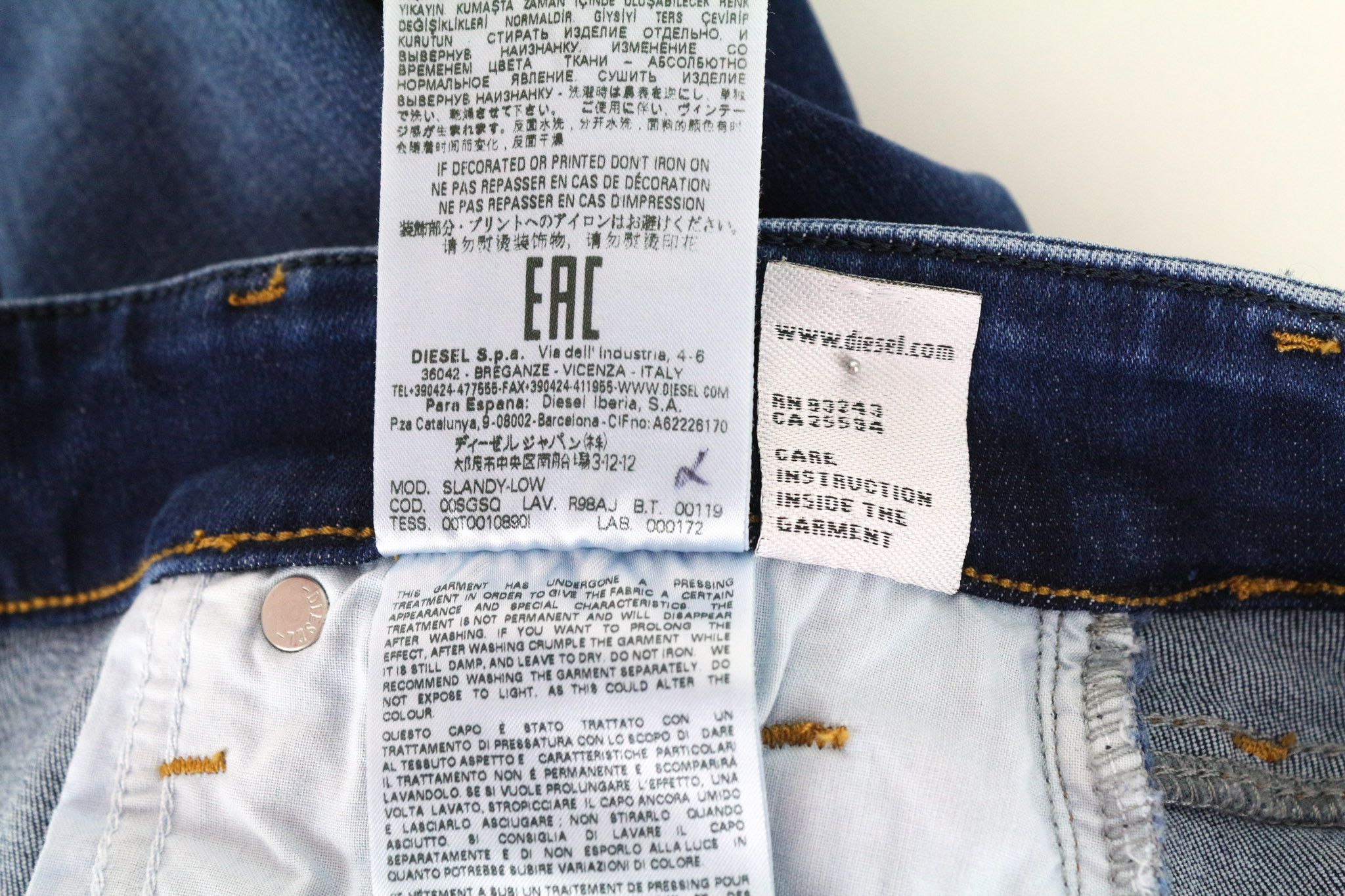 Diesel SLANDY-LOW R98AJ W25/L32 Blue Stretch Jeans 70629 Size 25" / US 0 / IT 36 - 8 Thumbnail
