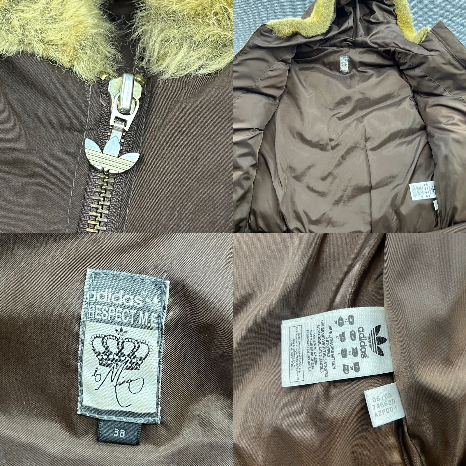 Adidas VINTAGE Adidas Missy Elliott Respect Me 2005 Vest Jacket Womens Size 38 Puffer Brown Size M / US 6-8 / IT 42-44 - 8 Thumbnail