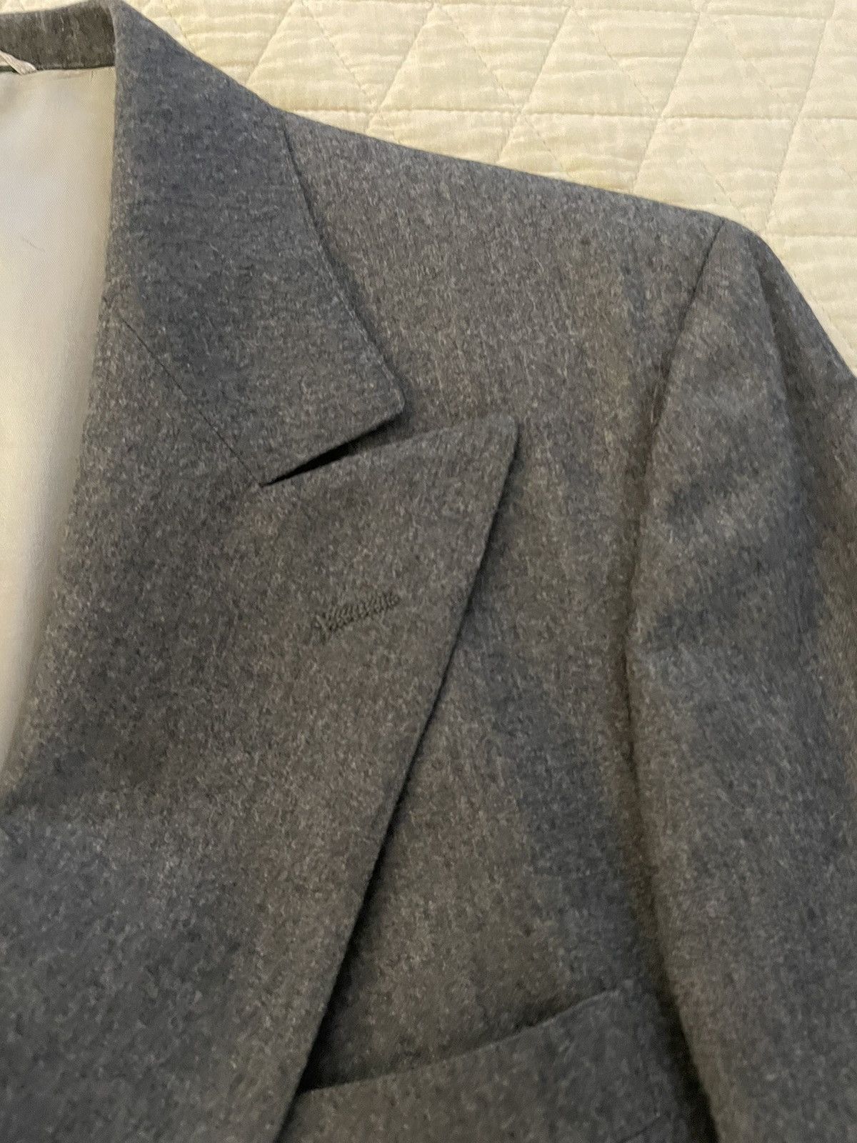 Chaps Ralph Lauren × Vintage Double Breasted Wool Flannel Pleated Suit Size 42L - 5 Thumbnail