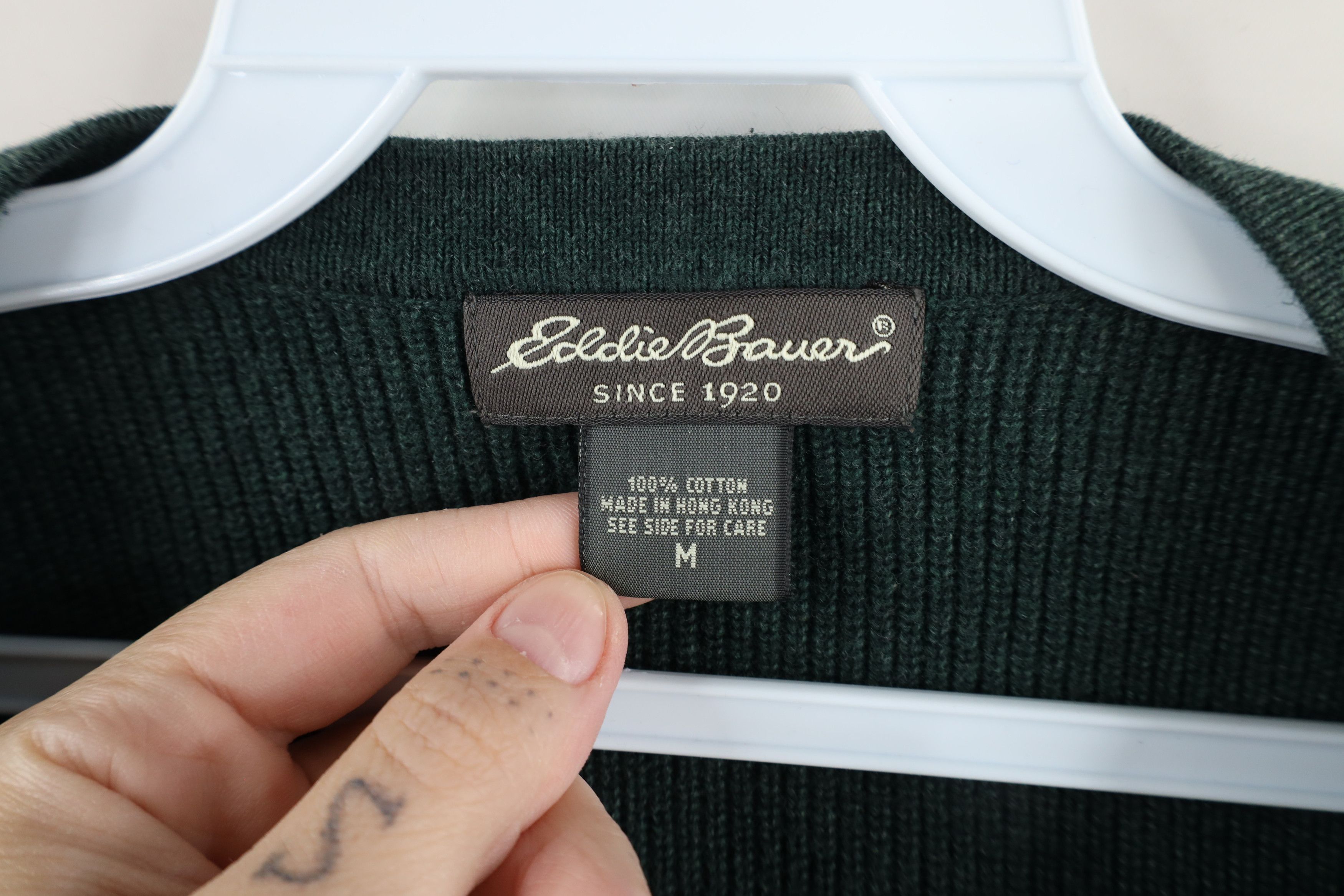 Eddie Bauer × Vintage Vintage 90s Eddie Bauer Cotton Ribbed Knit Sweater Vest Size US M / EU 48-50 / 2 - 4 Thumbnail