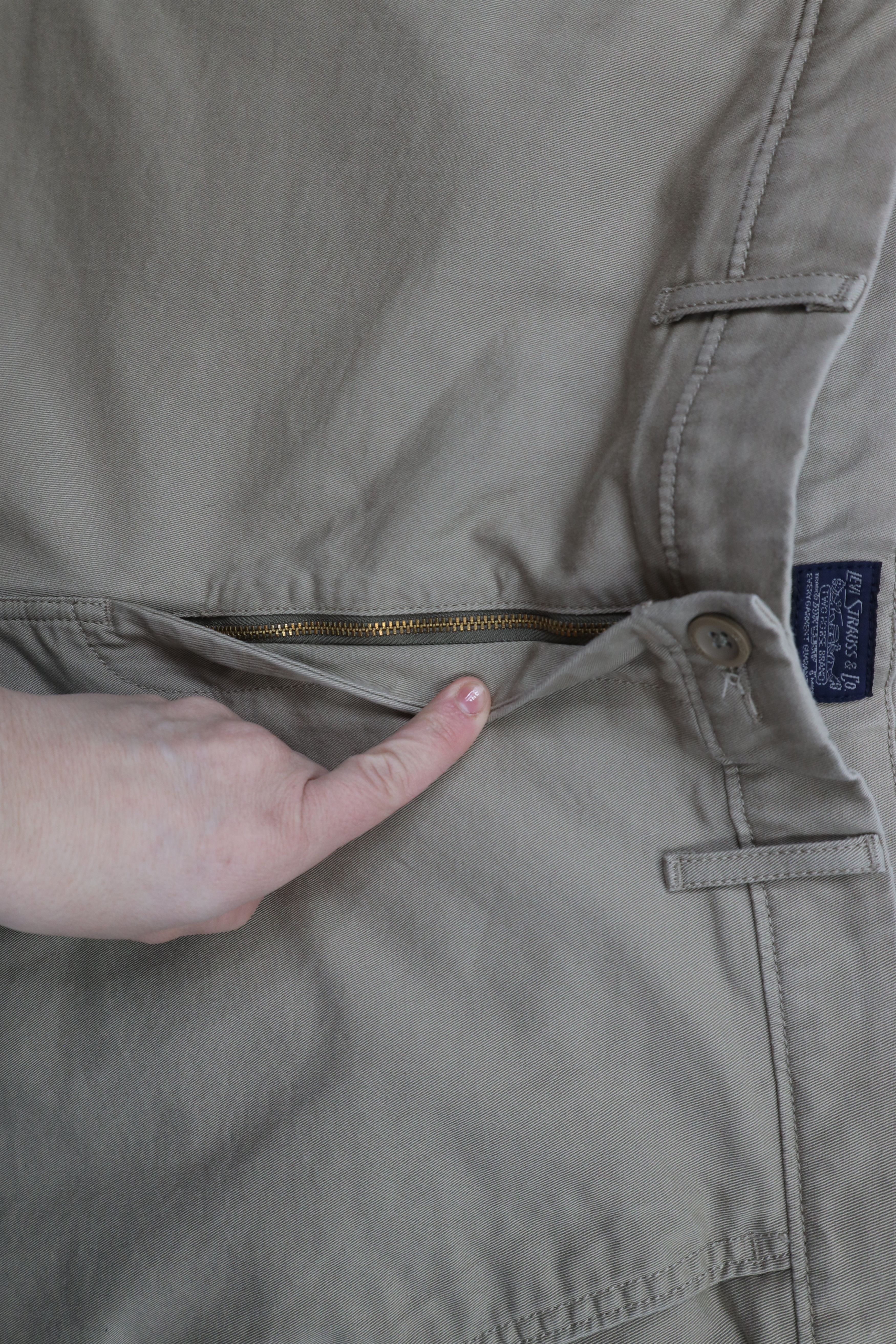 Levi's × Vintage Vintage Y2K Levis Wide Leg Chino Pants Trousers Beige Size US 40 / EU 56 - 5 Thumbnail