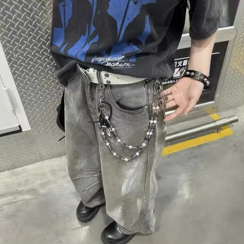 Japanese Brand Black White lucky Dice Baccarat Pearl Pants Chain Size ONE SIZE - 5 Thumbnail
