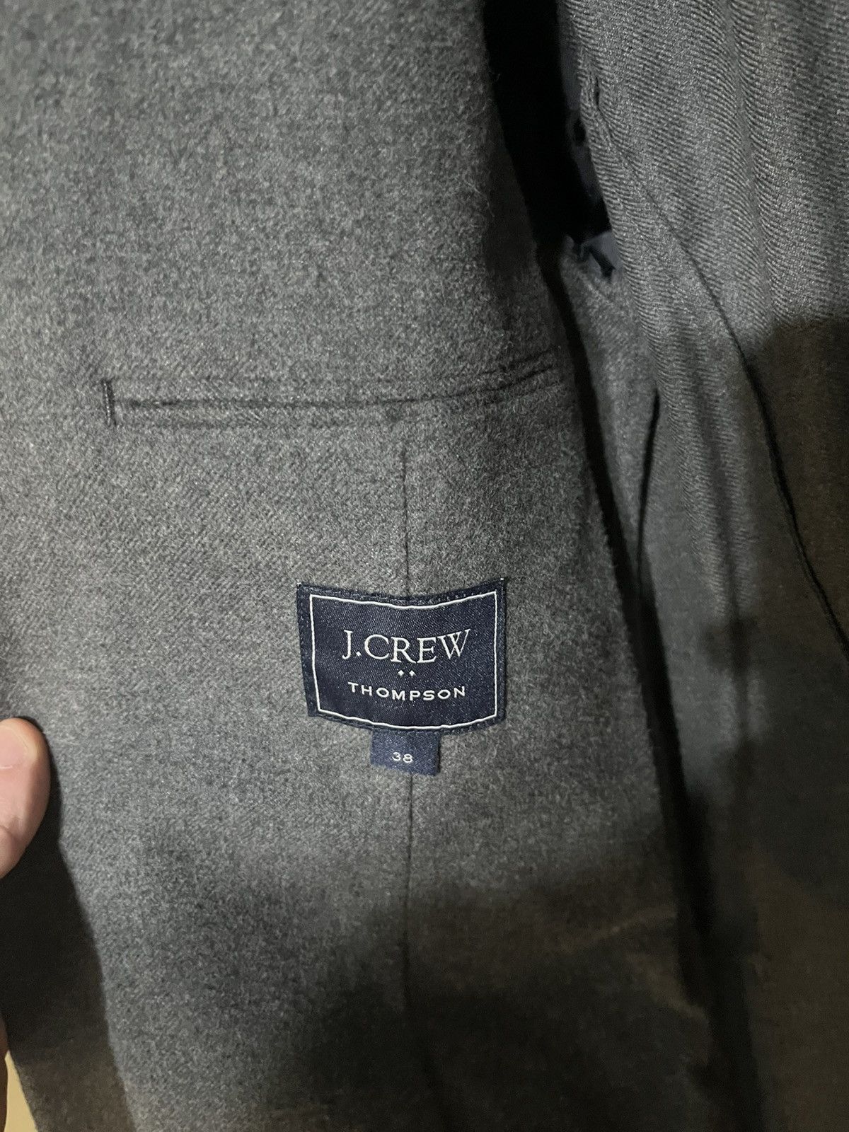 J.Crew Thompson Grey Cotton Blazer Size 38R - 3 Thumbnail
