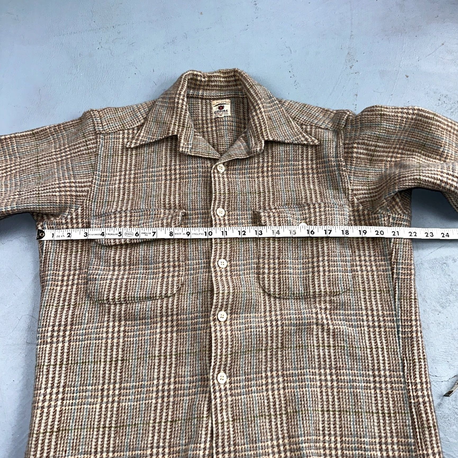 Vintage VINTAGE 1960s Empire USA Brown Plaid Wool Shirt Long Sleeve Button-Up Mens M Rockabilly Size US M / EU 48-50 / 2 - 6 Thumbnail