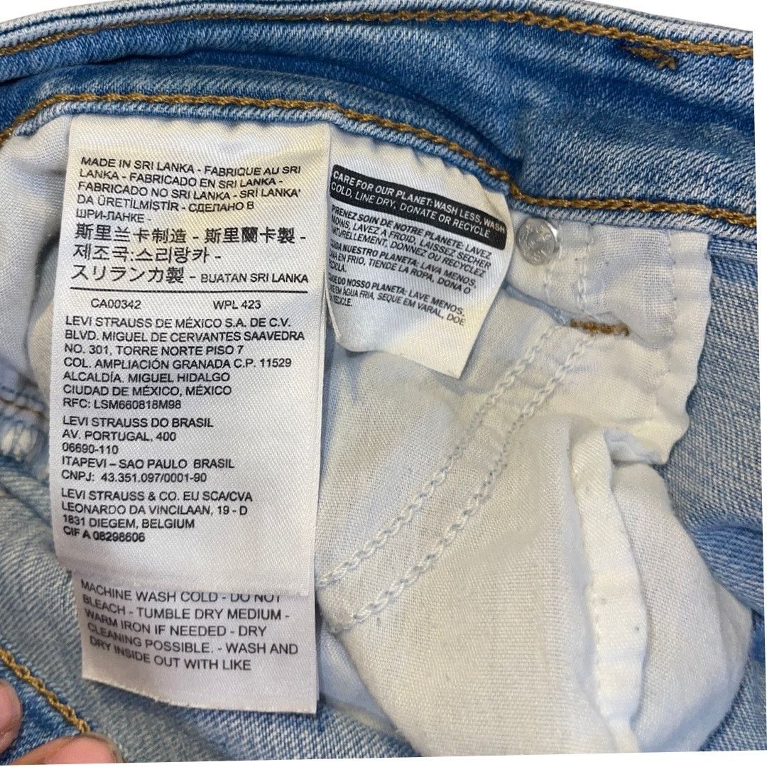 Levi's Levi's 711 Distressed Skinny Jeans 31 Streetwear Medium Wash Size 31" - 4 Thumbnail