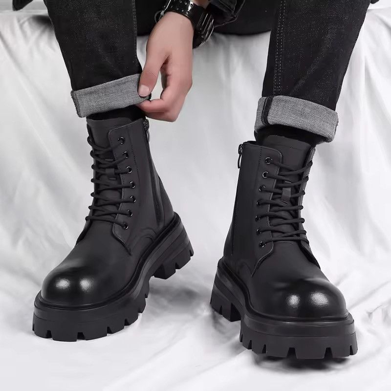 Japanese Brand Split Leather Chunky Combat Boots Size US 9.5 / EU 42-43 - 1 Thumbnail