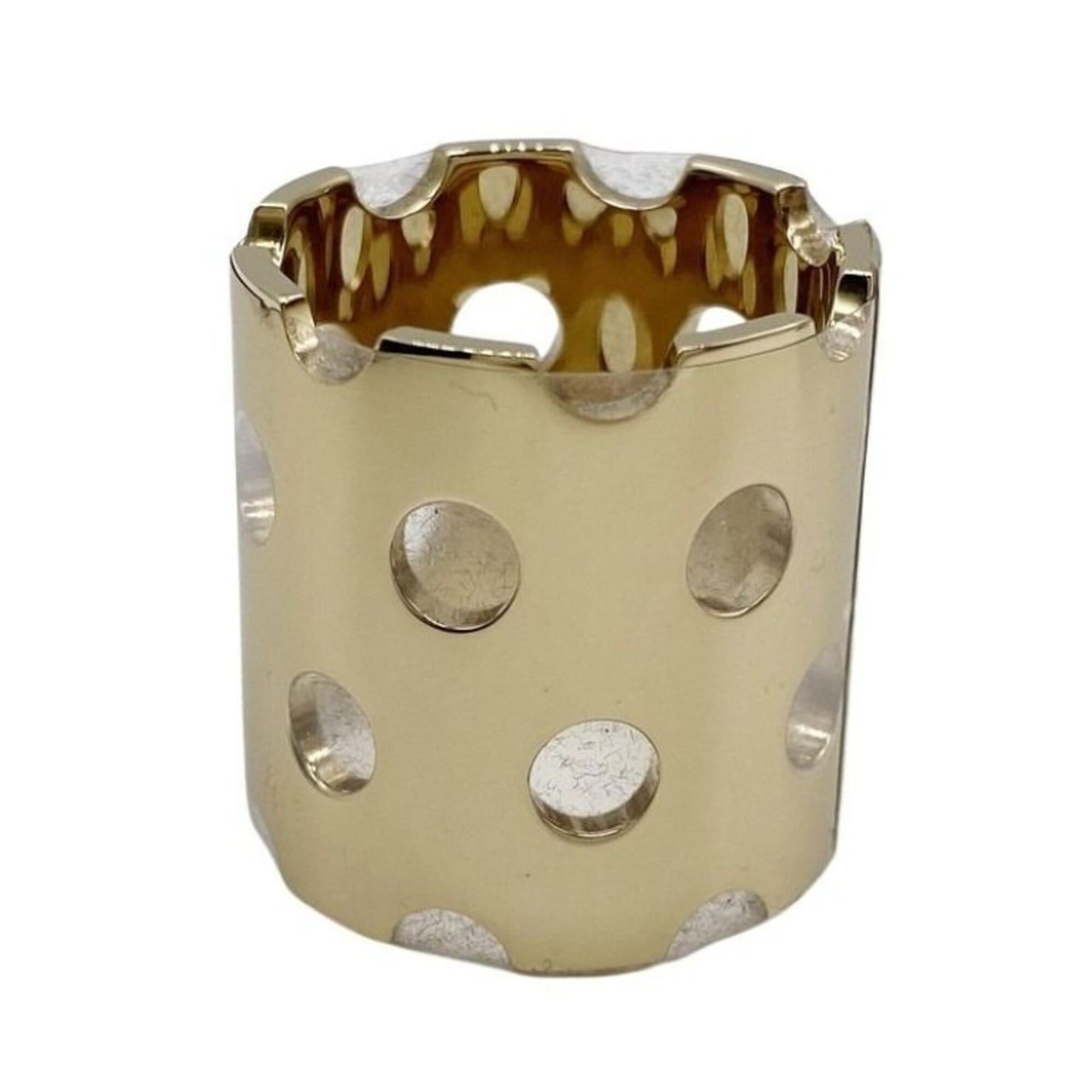 Hermes HERMES scarf ring, gold metal, women's, perforated. Size ONE SIZE - 1 Thumbnail