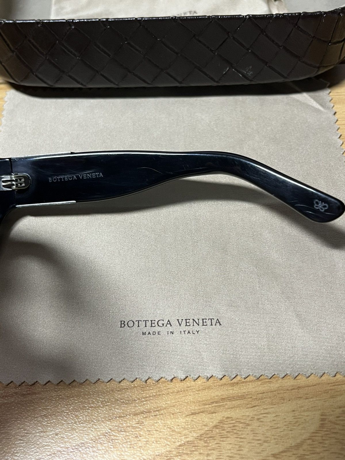 Bottega Veneta Bottega Veneta Sunglasses Leather & Silver (Prada, Gucci) Size ONE SIZE - 9 Thumbnail