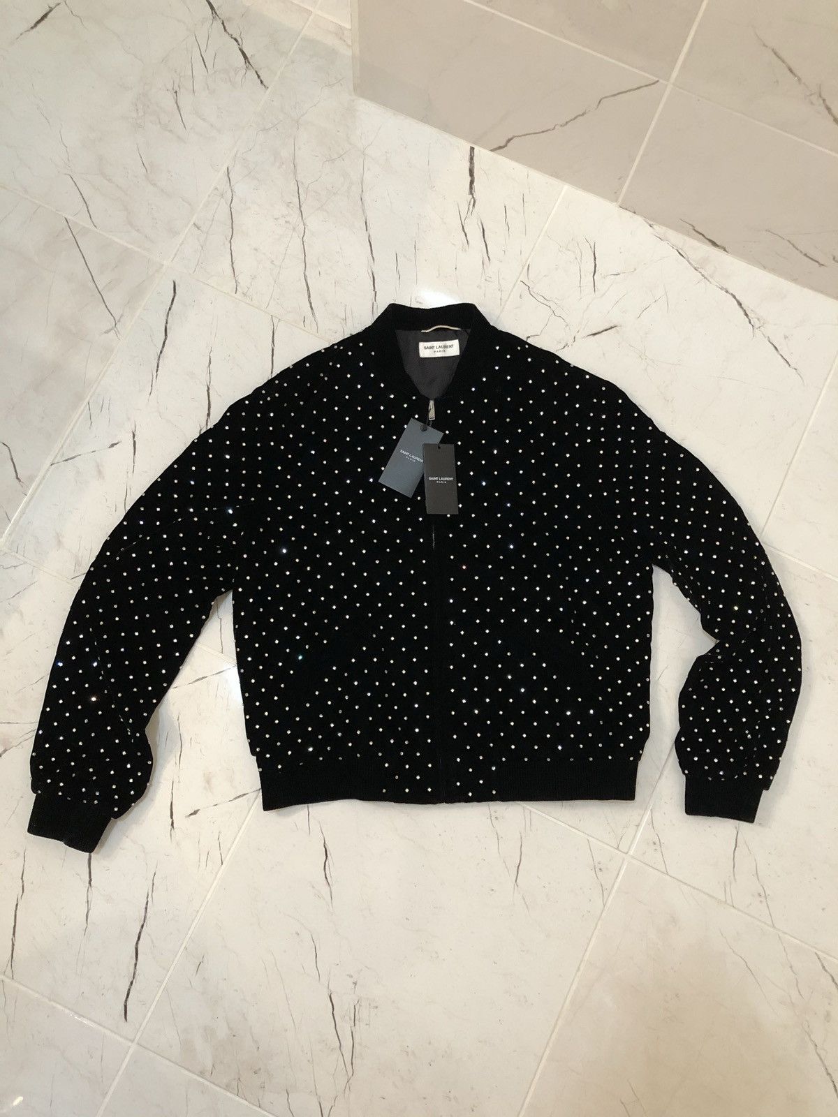 Saint Laurent Paris SAINT LAURENT CRYSTAL STUD JACKET Size US L / EU 52-54 / 3 - 2 Thumbnail