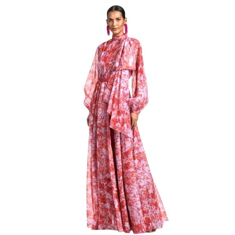 Sachin & Babi Sachin & Babi Cinzia Printed Organza Gown Amaranth Spray Ful Size XS / US 0-2 / IT 36-38 - 1 Thumbnail