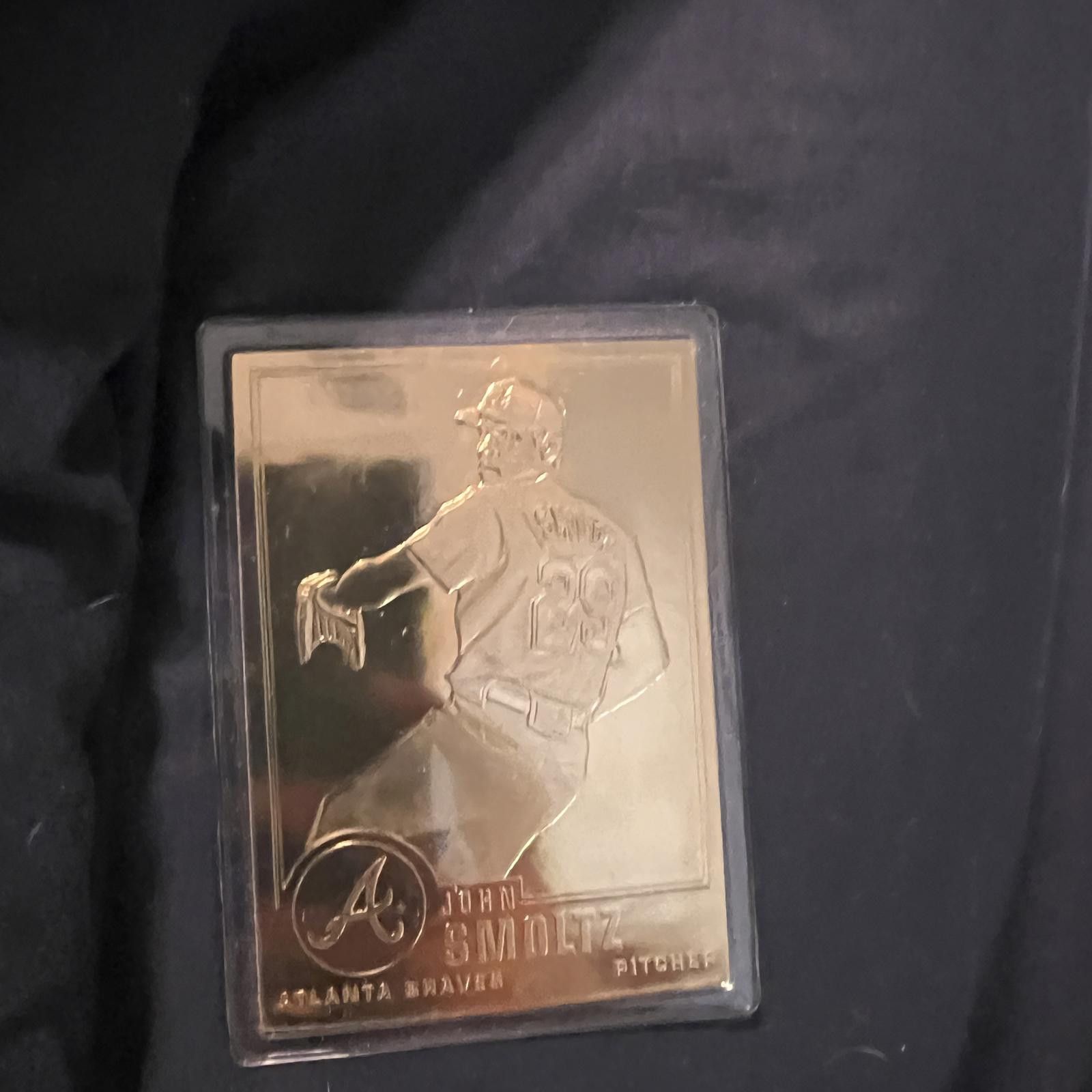 Unknown London John Smoltz Atlanta Braves Gold Tone Baseball Trading Card Size ONE SIZE - 4 Thumbnail