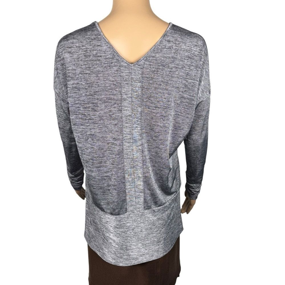 Kenneth Cole Kenneth Cole Grey Melange Hi Low V-Neck Sweater Size S Size S / US 4 / IT 40 - 4 Thumbnail