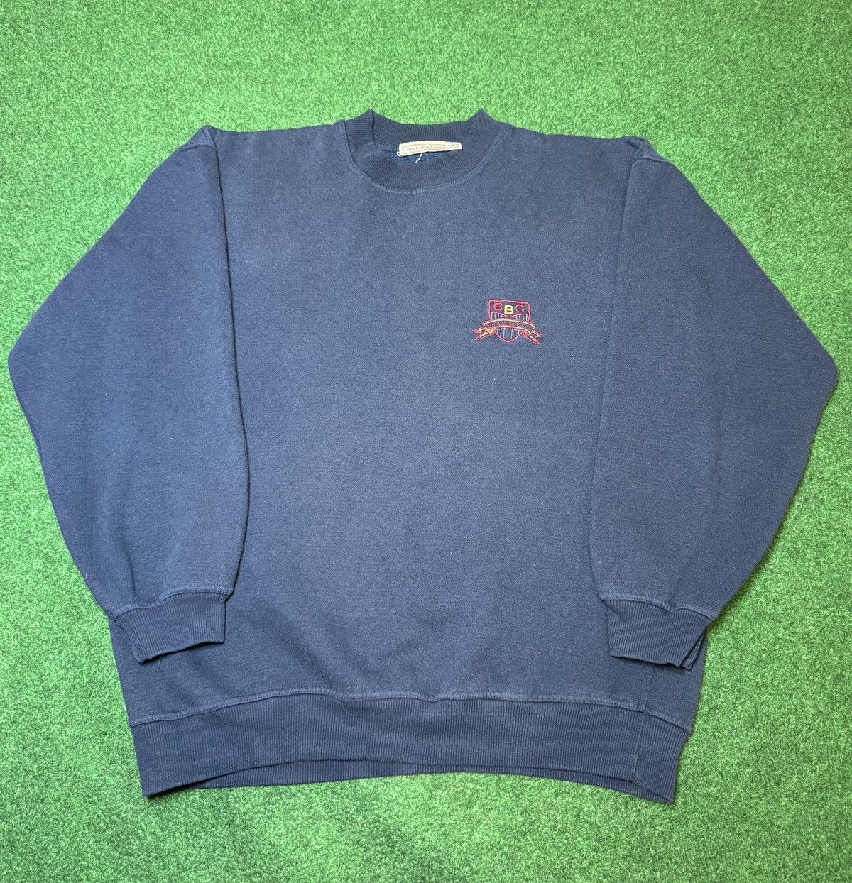 Bugle Boy × Vintage Vintage 90s Bugle Boy Co Navy Crewneck Sweatshirt Size US L / EU 52-54 / 3 - 1 Thumbnail
