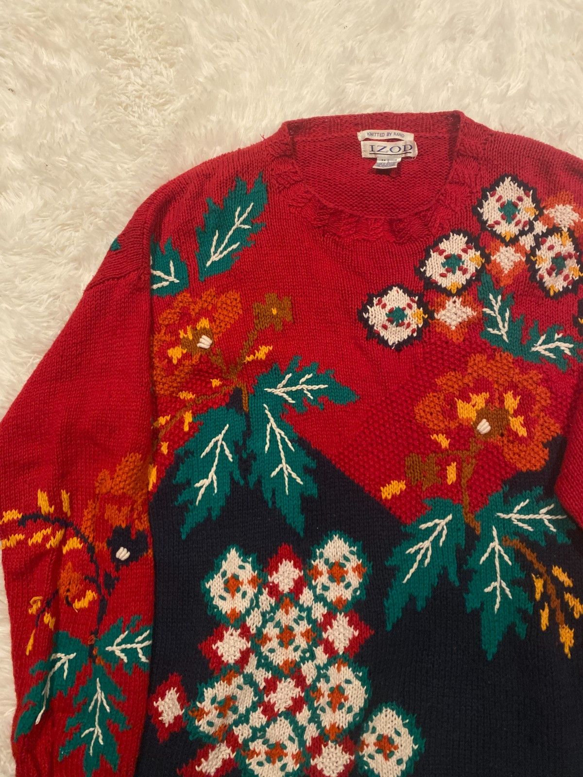 Izod Vintage 90s Izod Men Christmas Cardigan Sweater Knitted by Size US L / EU 52-54 / 3 - 2 Thumbnail