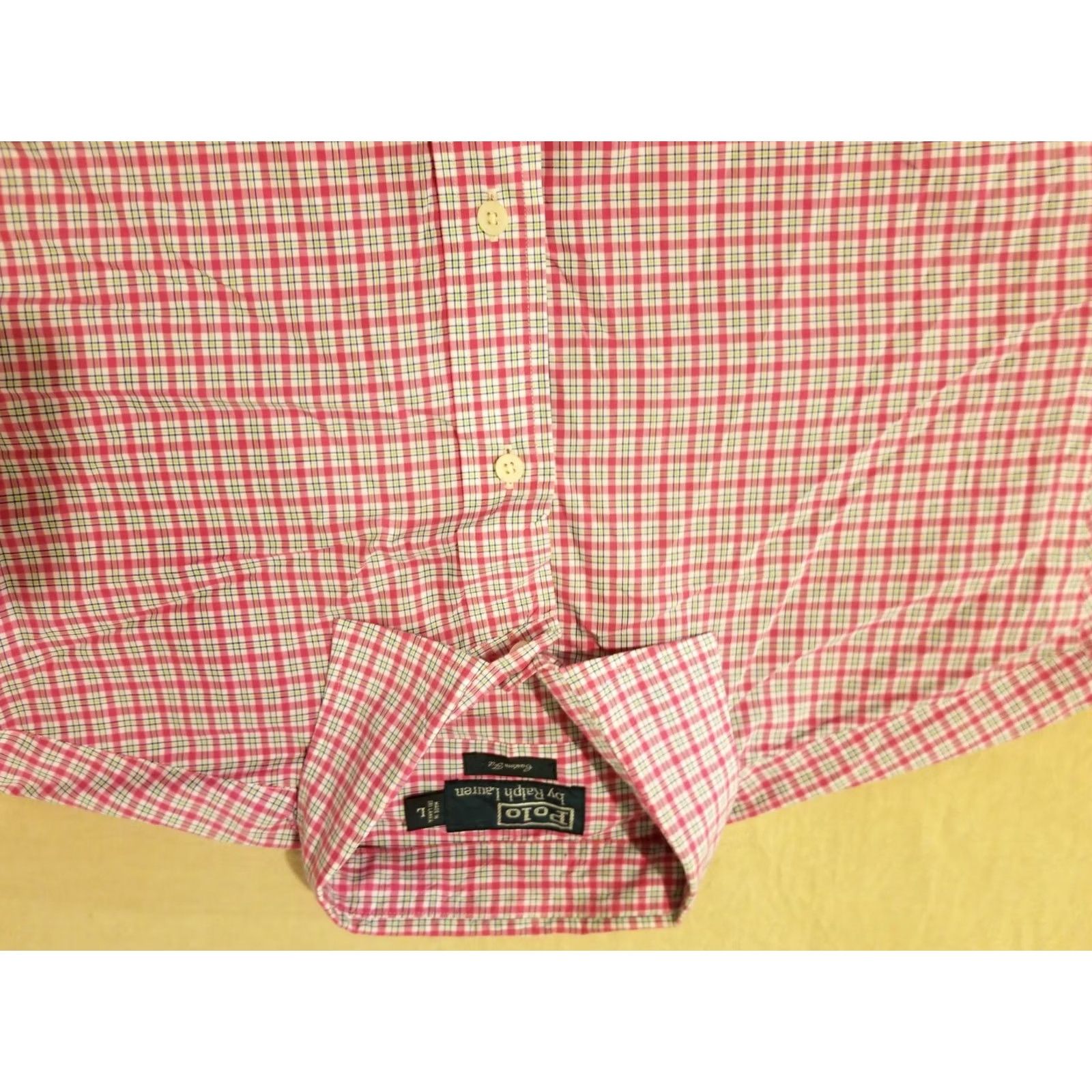 Polo Ralph Lauren Polo Ralph Lauren Dress Shirt L Pink Cotton Button Mens Shirt Size 42R - 2 Thumbnail