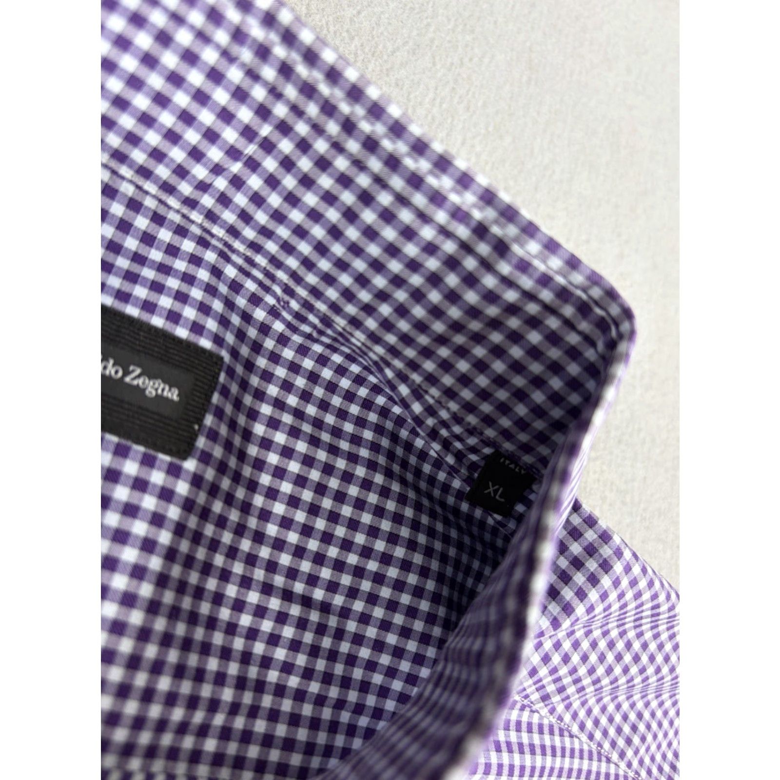 Ermenegildo Zegna Ermenegildo Zegna Shirt Mens XL Blue Check Plaid Long Sleeve Button Down Casual Size US XL / EU 56 / 4 - 4 Thumbnail