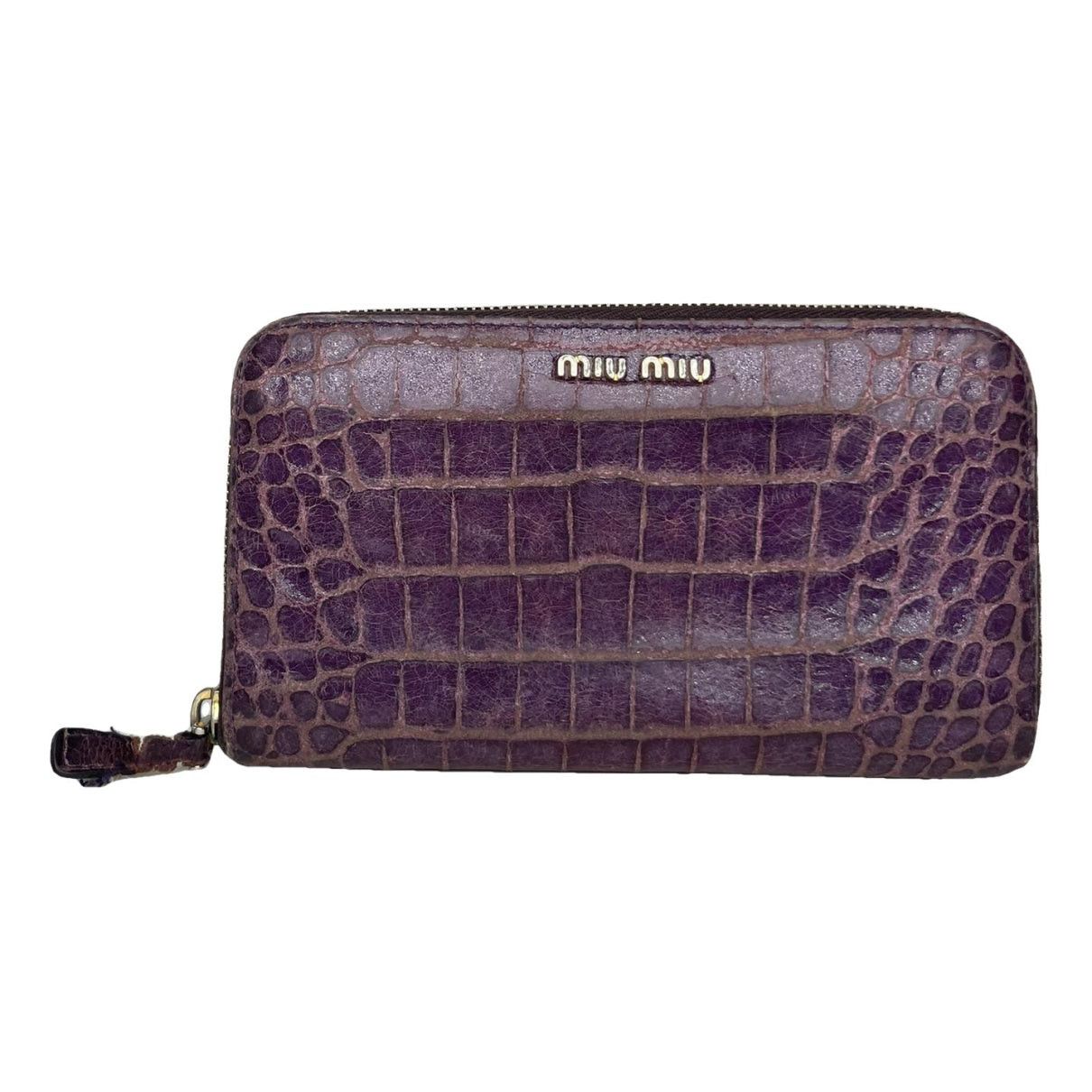 Miu Miu Purple Leather Wallet Size ONE SIZE - 1 Thumbnail