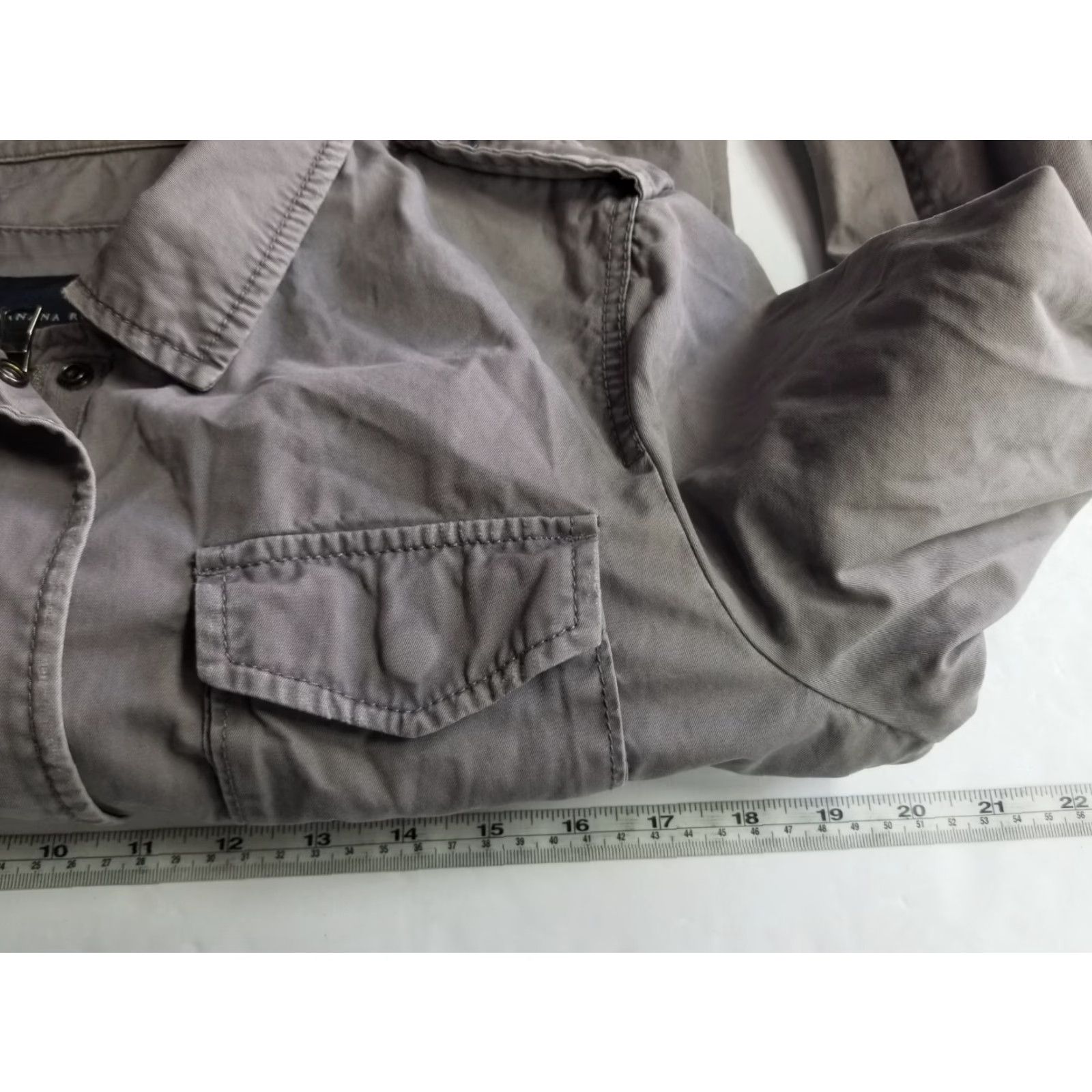 Banana Republic Banana Republic Jacket Womens Medium Denim Zip Casual Pockets Button Gray Size M / US 6-8 / IT 42-44 - 4 Thumbnail