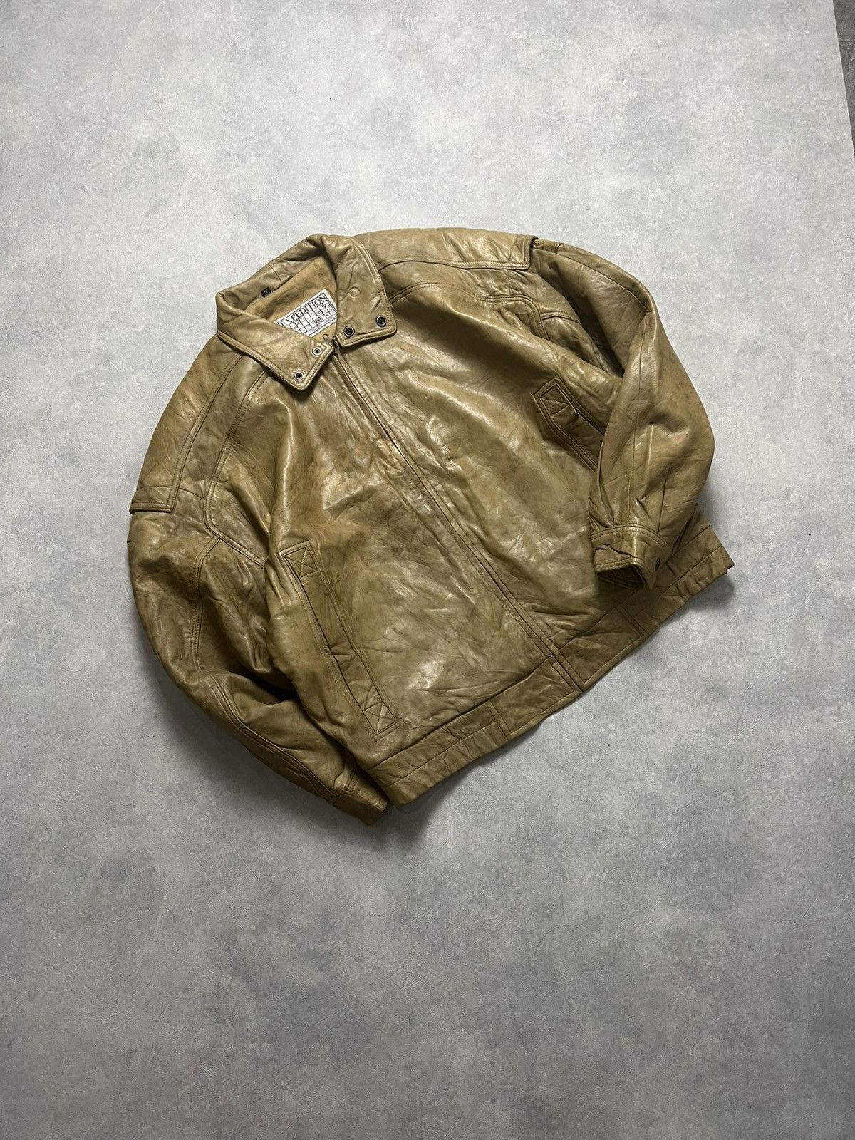Genuine Leather Expedition by Robert Comstock Bomber Leather Jacket Size US L / EU 52-54 / 3 - 13 Thumbnail