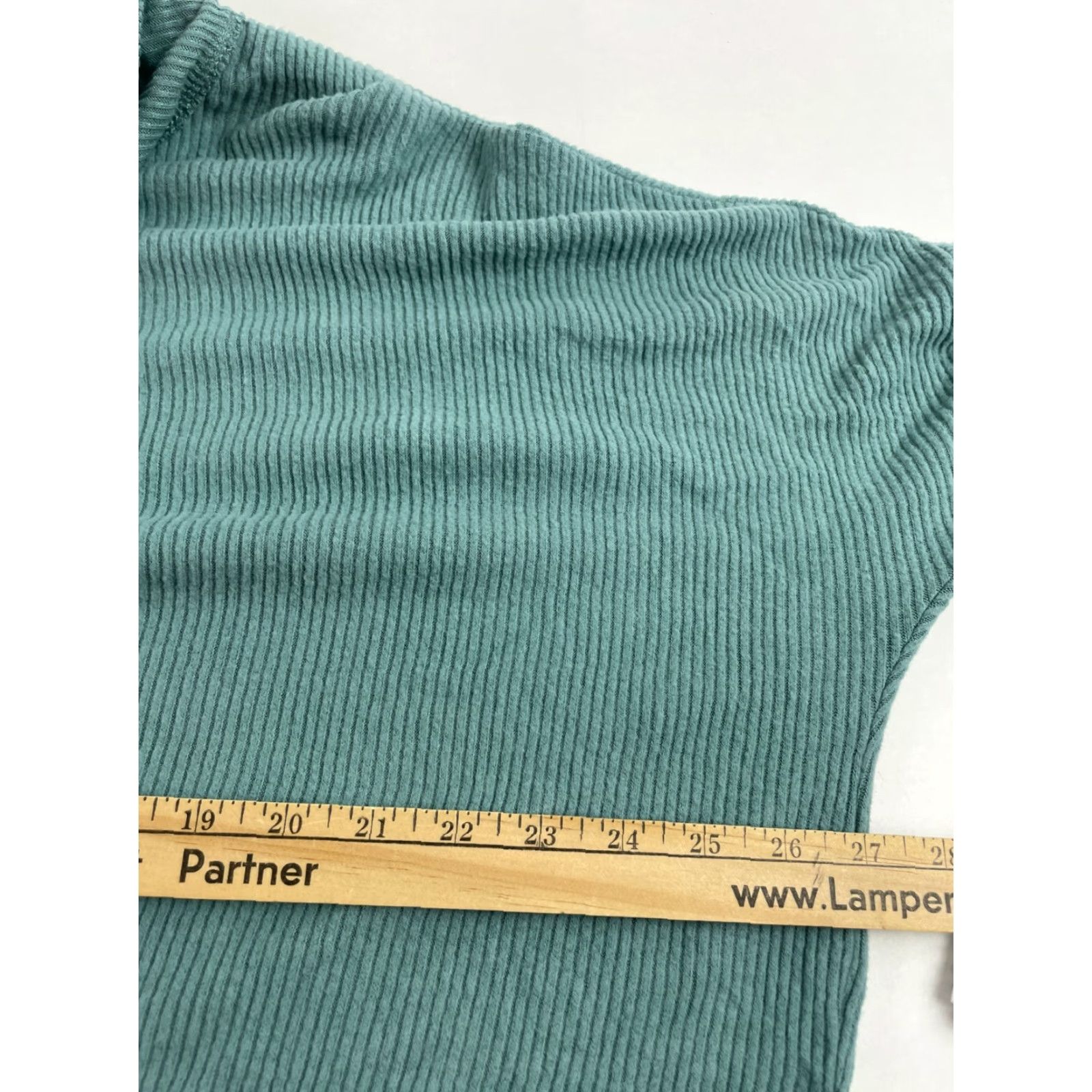 Altea Status By Chenault Sweater Women's Size M Teal Cowl Neck Ribbed Center Seams NWT Size M / US 6-8 / IT 42-44 - 6 Thumbnail